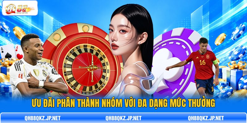 Ưu đãi phân thành nhóm với đa dạng mức thưởng